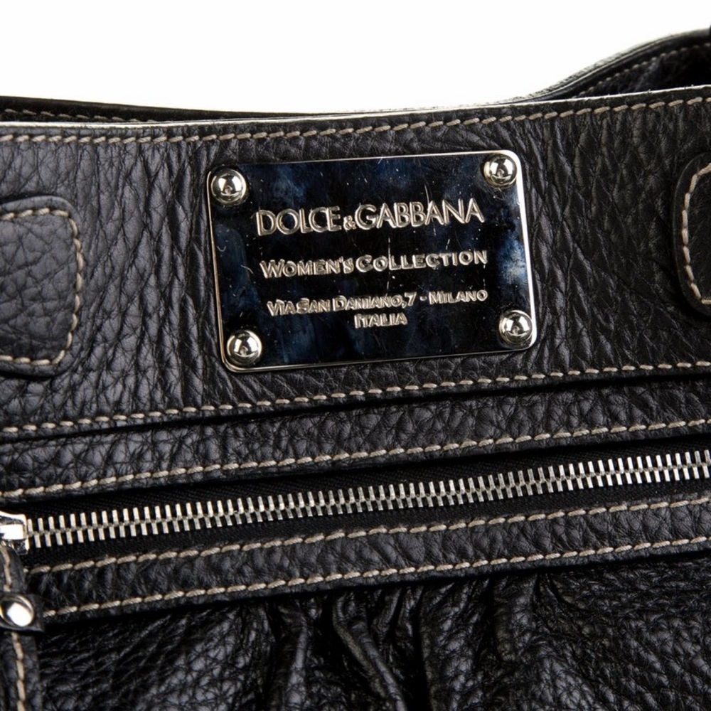 Dolce & Gabbana Black Textured Shoulder Bag - Picture 6 of 9